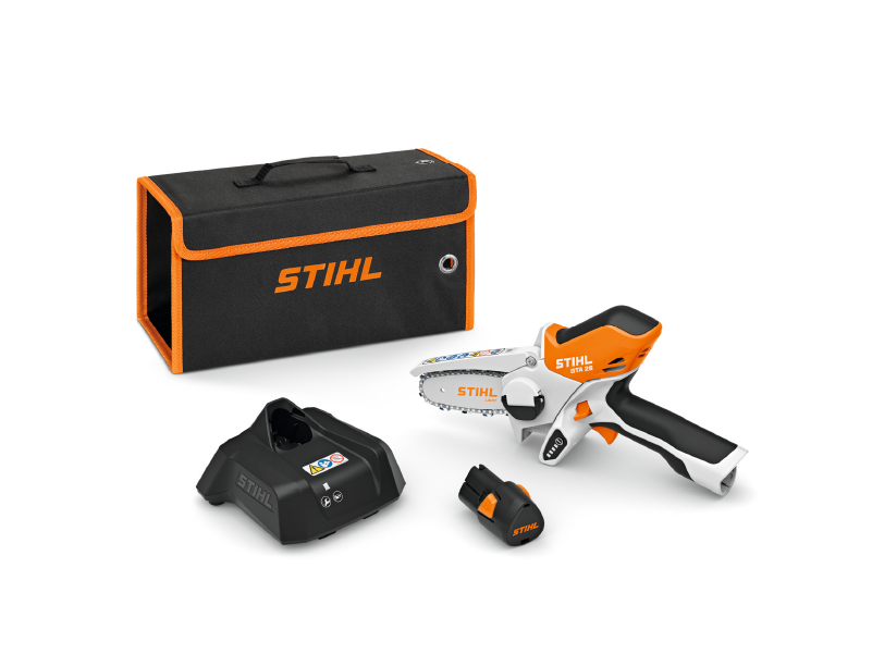 Mini-sierra GTA 26, con batería y cargador 1 mini sierra stihl gta 26 con batería